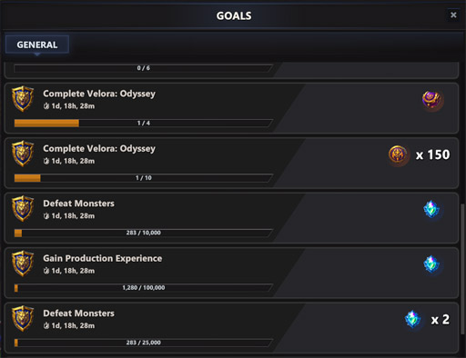 Weekly Goals