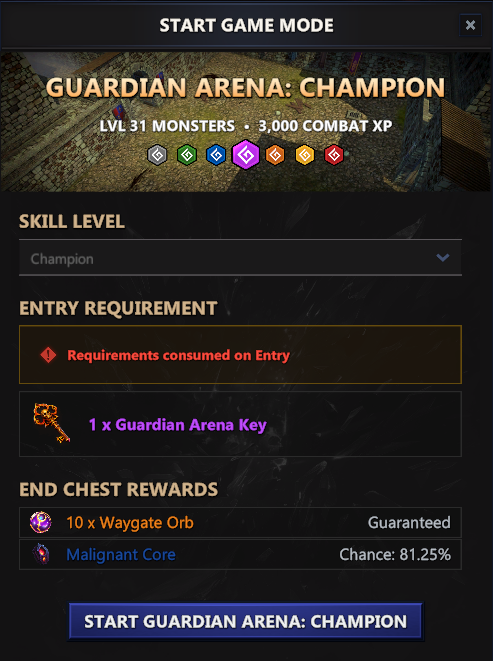 Guardian Arena Start