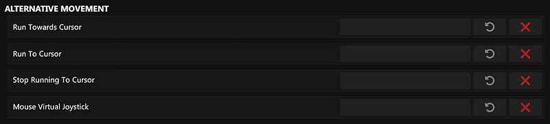 Alternative Movement Settings